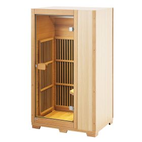 VEVOR Far Infrared Wooden Sauna, Room Home Sauna Spa for One Single Person