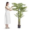 VEVOR Artificial Gold Cane Palm Tree, 6.5 FT Tall Faux Plant, PE Material & Anti-Tip Tilt Protection Low-Maintenance Plant