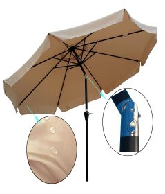 10 ft Patio Umbrella Market Table Round Umbrella Outdoor Garden with Crank and Push Button Tilt for Garden Deck Backyard Pool Shade Outside