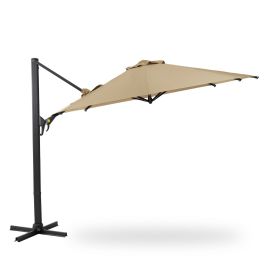 11 FT Cantilever Patio Umbrella, Round Outdoor Offset Umbrella with 360¬∞ Rotation & Tilt Adjustment without Base - Khaki