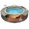 Hot Tub Surround Gray Poly Rattan