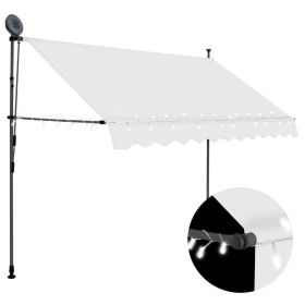 Manual Retractable Awning with LED 118.1" Cream