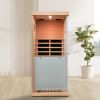 Large glass mini hemlock sauna with left door opening