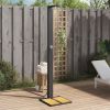 Outdoor Shower Black 19.7"x21.7"x88.2" Poly Rattan and Acacia Wood