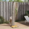 Outdoor Shower Gray 21.7"x23.6"x88.2" Poly Rattan and Acacia Wood