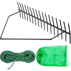 VEVOR Pond Rake, 32 inch Aquatic Weed Rake, Double Sided Lake Weed Cutter, Clean Aquatic Weeds Muck Silt Lake Rakes