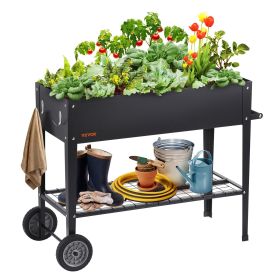 VEVOR Raised Garden Bed, 42.5 x 19.5 x 31.5 inch Galvanized Metal Planter Box, Elevated Outdoor Planting Boxes with Legs