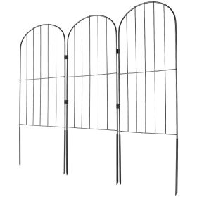 VEVOR Garden Fence, No Dig Fence 24in(H) x11ft(L) Animal Barrier Fence, Underground Decorative Garden Fencing with 2 Inch Spike Spacing