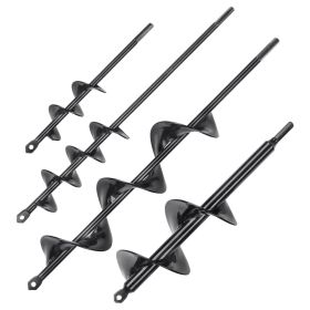 VEVOR Auger Drill Bits for Planting Set of 4, Garden Auger Drill Bit, Spiral Drill Bit for Post Hole Digger, Bulbs Planting & Holes Digging