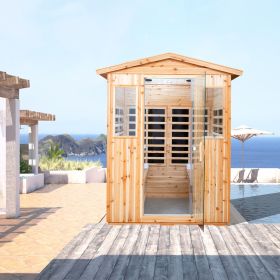 Four person Old fir Far-infrared outdoor sauna room