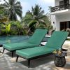 2PCS Set Outdoor Lounge Chair Cushion Replacement Patio Funiture Seat Cushion Chaise Lounge Cushion (Green) [Sale to Temu is Banned.Weekend can not be