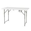 4ft Foldable Lift Patio Plastic Table White