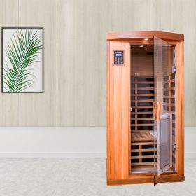 One person Far infrared Red cedar Deluxe indoor sauna room (Roof & Floor)