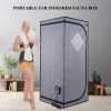 Portable Full Size Grey Infrared Sauna tent‚ÄìPersonal Home Spa, with Infrared Panels, Heating Foot Pad, Controller, Foldable Chair