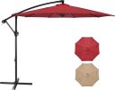 10ft Offset Umbrella Cantilever Patio Hanging Umbrella Outdoor Market Umbrella with Crank & Cross Base Suitable for Garden, Lawn, backyard and Deck