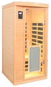 Low EMF Front door with heating panel One people Hemlock Far-infrared Indoor sauna room