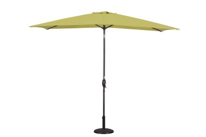 Rectangular Patio Umbrella 6.5 ft. x 10 ft. with Tilt, Crank and 6 Sturdy Ribs for Deck, Lawn, Pool in LIME GREEN