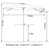 Rectangular Patio Umbrella 6.5 ft. x 10 ft. with Tilt, Crank and 6 Sturdy Ribs for Deck, Lawn, Pool in LIME GREEN