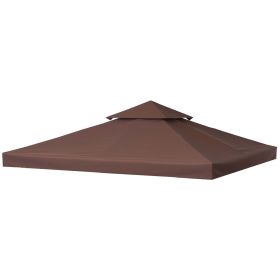 Outsunny 9.8' x 9.8' Gazebo Replacement Canopy, 2-Tier Top UV Cover for 9.84' x 9.84' Outdoor Gazebo Models 01-0153 & 100100-076, Coffee (TOP ONLY)