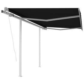 Automatic Retractable Awning with Posts 9.8'x8.2' Anthracite