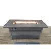 Steel Propane/Natural Gas Outdoor Fire Pit Table with Lid (gray)