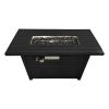 4" H x 54" W Steel Outdoor Fire Pit Table with Lid (Black)