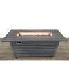 Steel Propane/Natural Gas Outdoor Fire Pit Table with Lid (gray)