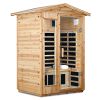 Two person Far infrared old fir outdoor sauna room