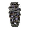 47.2inches Rock Outdoor Water Fountain with Led Lights for Patio, Yard, Deck, Garden Decor