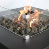 Concrete/Glass Propane/Natural Gas Fire Pit Table (Charcoal)