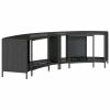 Storage Shelves for Hot Tub 2 pcs Black Poly Rattan