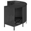 Storage Shelves for Hot Tub 2 pcs Black Poly Rattan