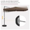 Outsunny 10' Cantilever Patio Umbrella, Square Offset Umbrella with Tilt, Crank, Cross Base, Aluminum Pole and Air Vent, Hanging Umbrella for Garden