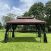 13x10 Outdoor Patio Gazebo Canopy Tent With Ventilated Double Roof And Mosquito net(Detachable Mesh Screen On All Sides),Suitable for Lawn, Garden