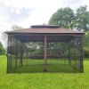 13x10 Outdoor Patio Gazebo Canopy Tent With Ventilated Double Roof And Mosquito net(Detachable Mesh Screen On All Sides),Suitable for Lawn, Garden