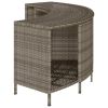 Storage Shelves for Hot Tub 2 pcs Gray Poly Rattan