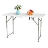 4ft Foldable Lift Patio Plastic Table White