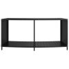 Storage Shelves 2 pcs Black Poly Rattan