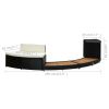 Spa Surround Black Poly Rattan and Acacia Wood