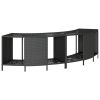 Storage Shelves for Hot Tub 2 pcs Black Poly Rattan