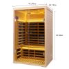 Low EMF Two person wide space hemlock double doors great glass luxury indoor Far infrared sauna room