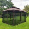 13x10 Outdoor Patio Gazebo Canopy Tent With Ventilated Double Roof And Mosquito net(Detachable Mesh Screen On All Sides),Suitable for Lawn, Garden