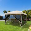 210D Oxford 10' x 10' Pop Up Canopy Tent with Netting, Instant Screen Room House, Tents for Parties, Height Adjustable, with Carry Bag, for Outdoor