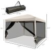 210D Oxford 10' x 10' Pop Up Canopy Tent with Netting, Instant Screen Room House, Tents for Parties, Height Adjustable, with Carry Bag, for Outdoor