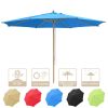 13 Ft Wooden Umbrella Blue