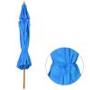 13 Ft Wooden Umbrella Blue