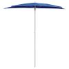 Garden Half Parasol with Pole 70.9"x35.4" Azure Blue