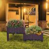 2 Piece Plastic Raised Garden Bed, Planter Grow Boxes for Outdoor Indoor Plants Elevated Garden Boxes Plant pots for Vegetables