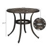 23.6inch Phoenix Table Round Garden Cast Aluminum Table Bronze