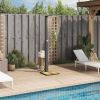 Outdoor Shower Black 19.7"x21.7"x88.2" Poly Rattan and Acacia Wood